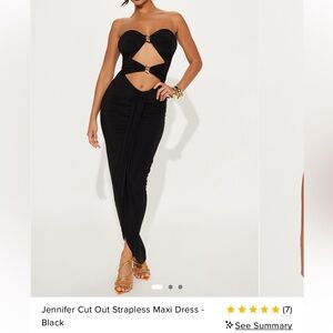 Elegant Black Strapless Maxi Dress